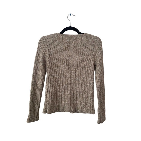 Heartloom Rib Knit Lilah Henley Long Sleeve Pullover Sweater Taupe - Medium - Picture 2 of 4